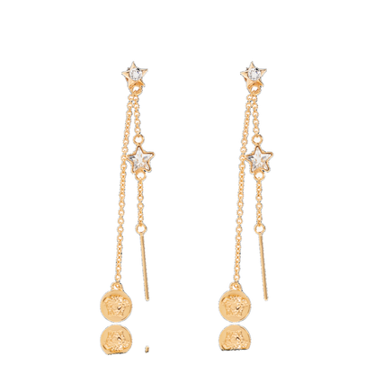 Long Earrings Shimmering Crystals