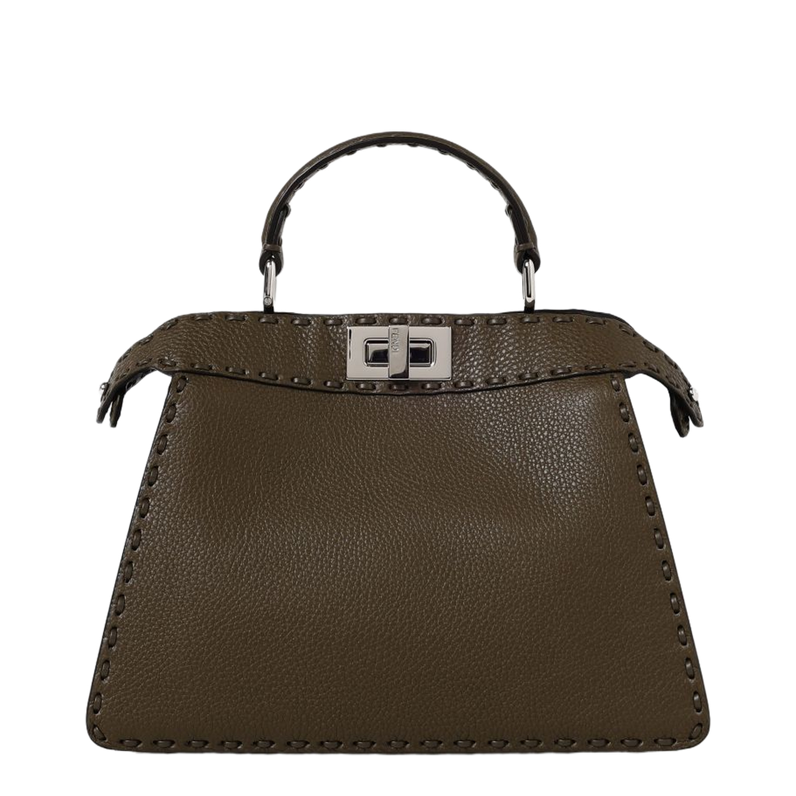 Peekaboo ISeeU Small Leather Top Handle Bags - Brown