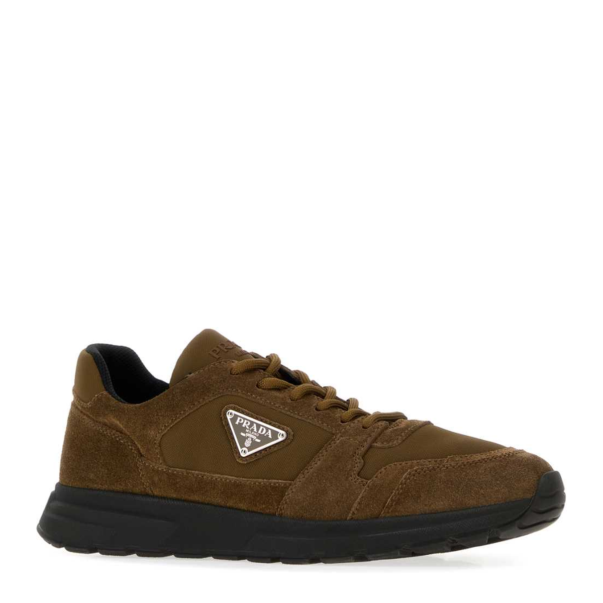 MAYFEYR - Prada - Brown Canvas And Suede Sneakers - 2EE479FG0003ANKF0E2Q