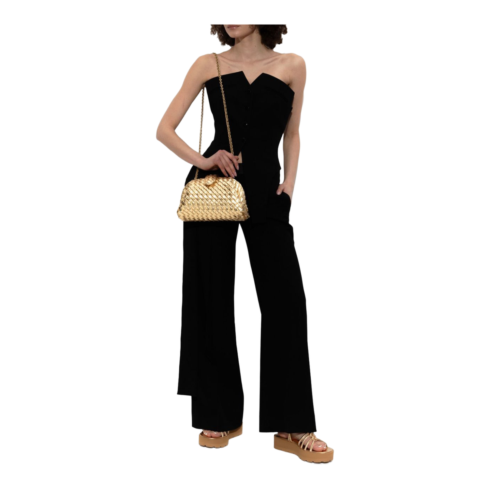 Hebe Leather Sandals Golden