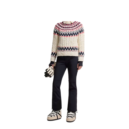 White & Blue & Red Geometric Jacquard Wool Blend Jumper
