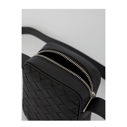 Cassette Mini Leather Crossbody Bags - Black