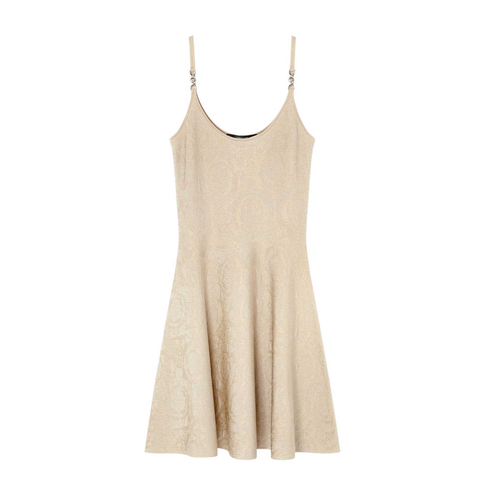 Beige Barocco Jacquard Mini Dress