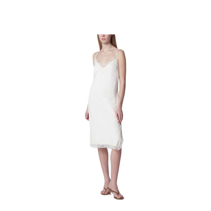 MAYFEYR - Róhe - White Silk And Lace Slip Dress - 419-33-267PL112