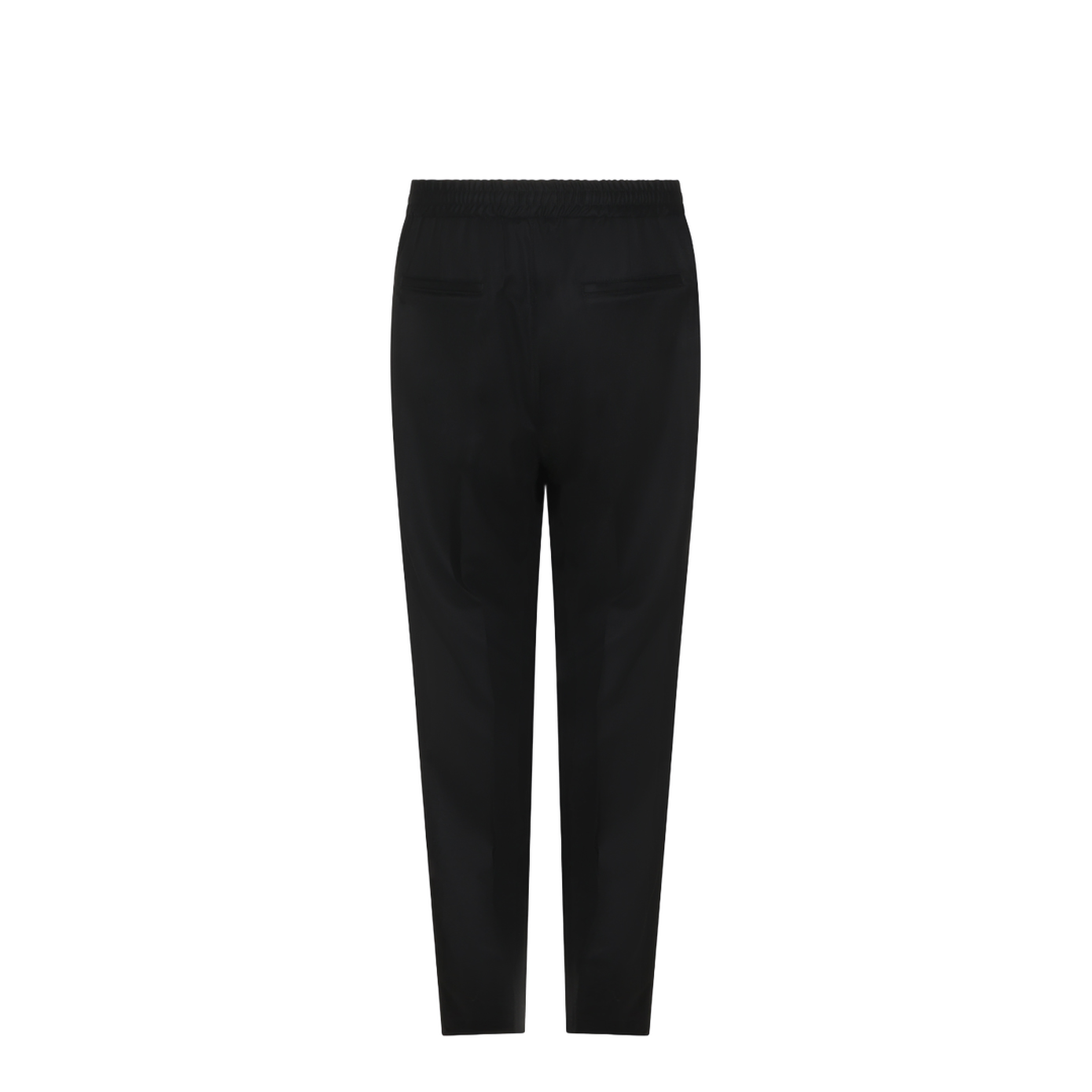 Leisure fit trousers in virgin wool flannel with drawstring and double darts