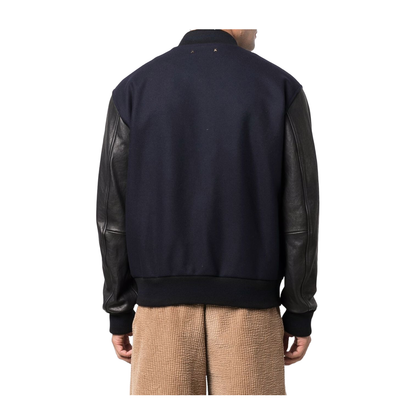 Panelled Design Baseball Collar Jacket