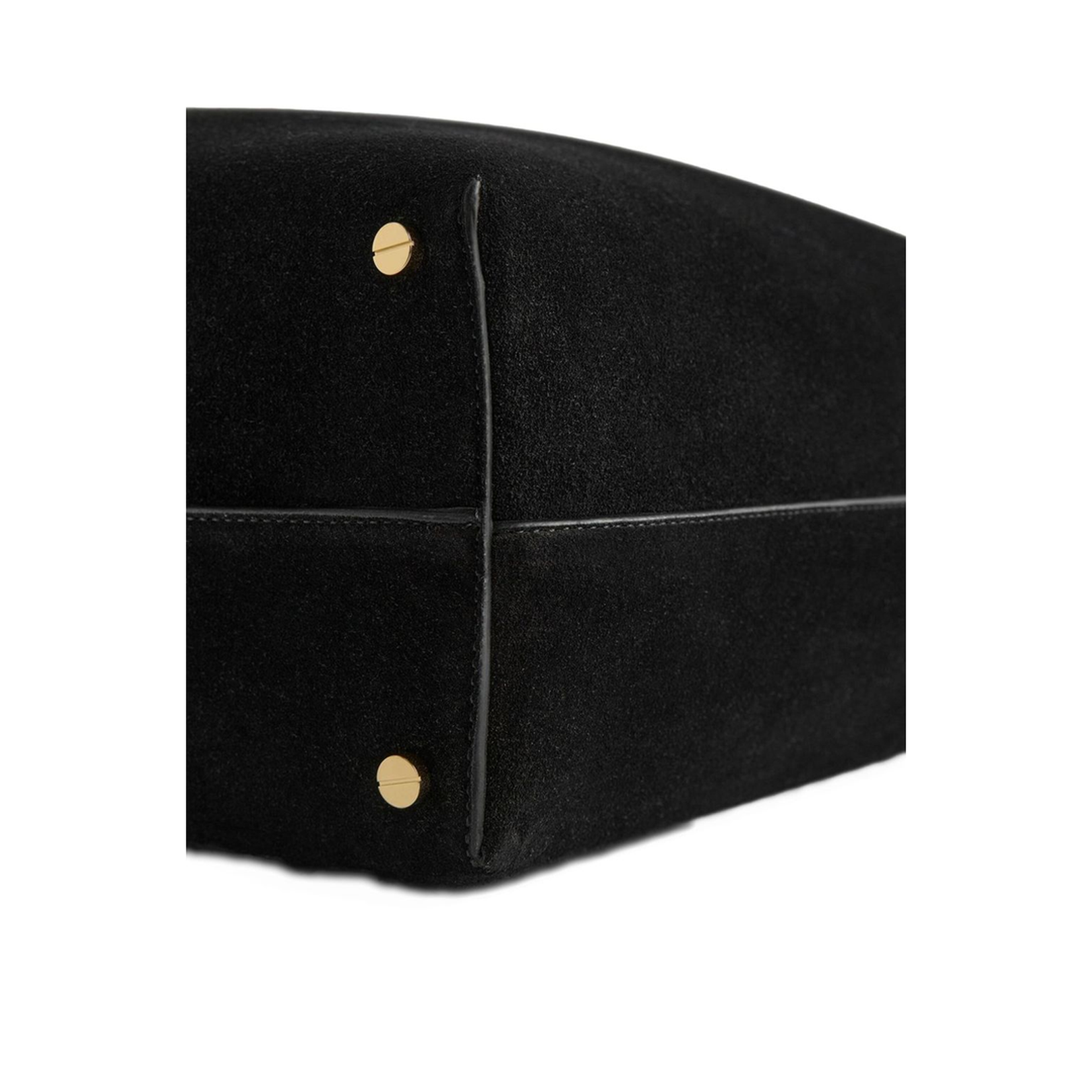 Black Suede Bevel Bag