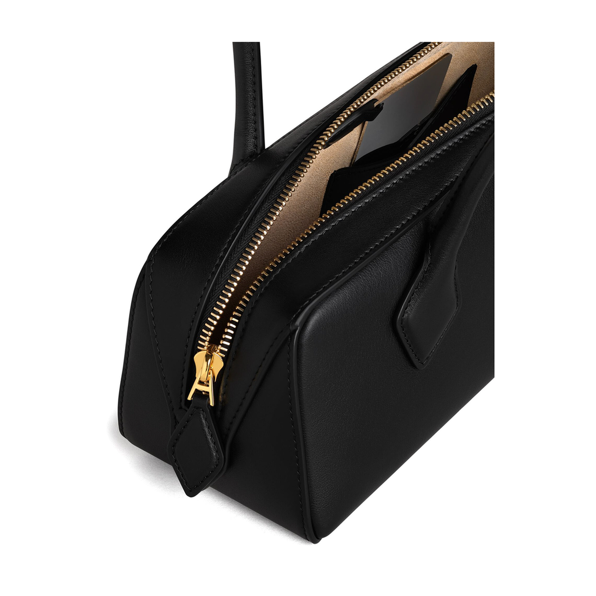 Le Teckel Medium Nubuk Shoulder Bag - Brown/Gold