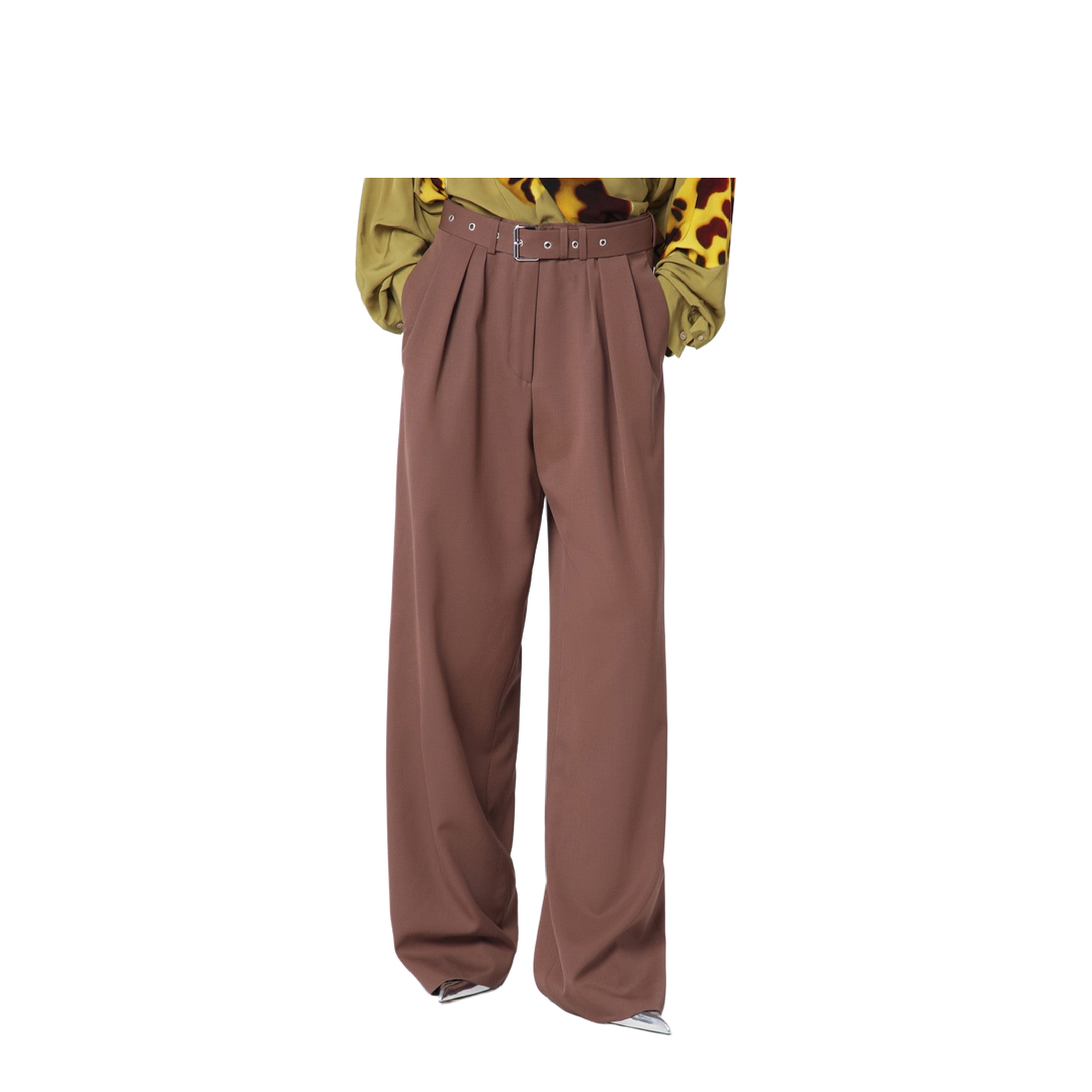 Wide Taupe Cotton Trousers