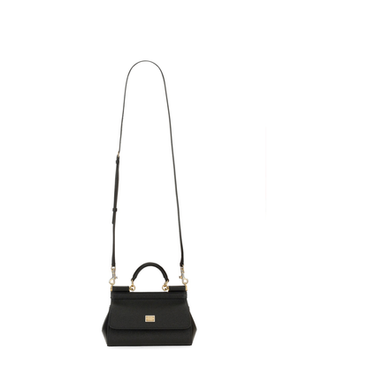 Sicily Small Calf Leather Top-Handle Bag - Nero