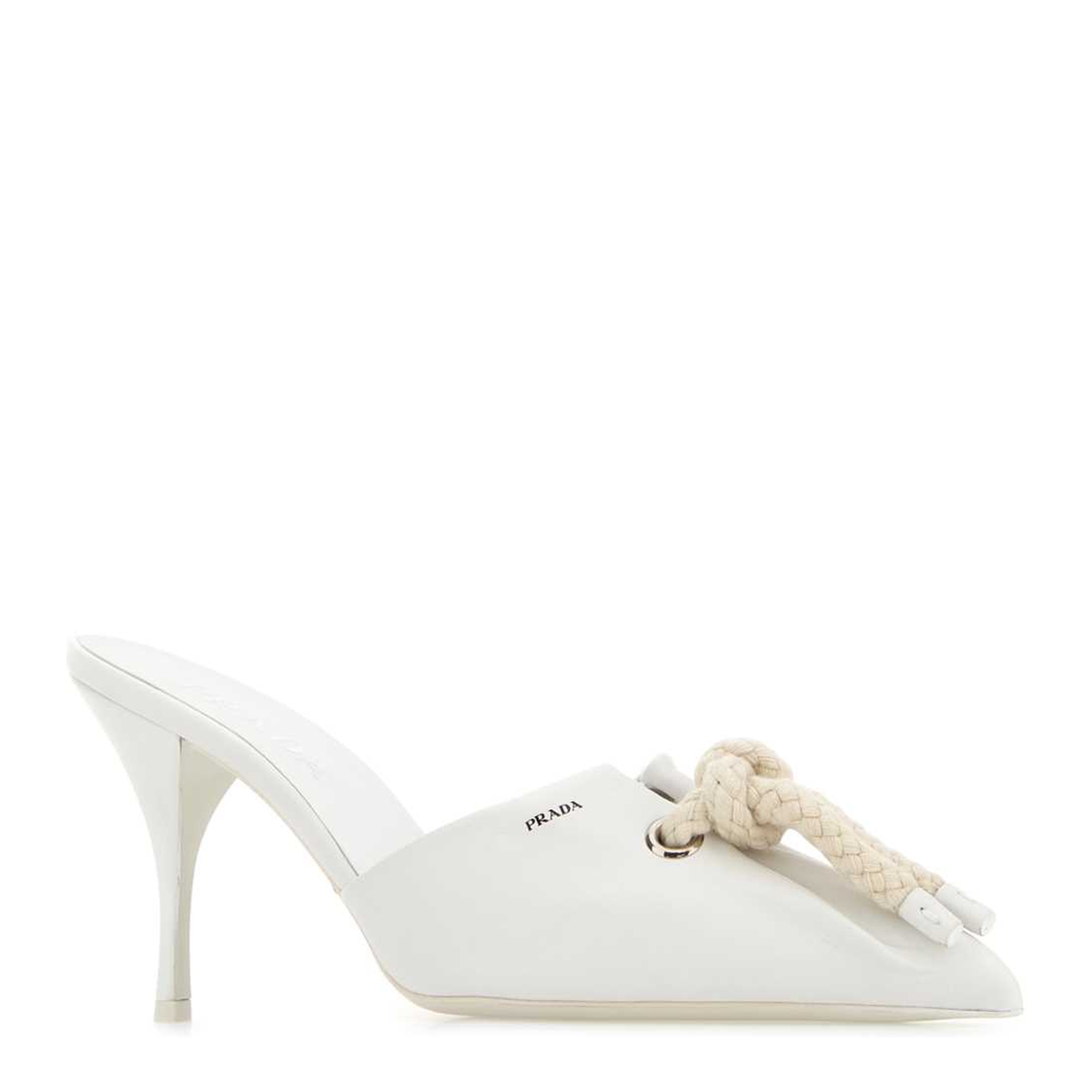 MAYFEYR - Prada - White Nappa Leather Mules - 1I969NFD085038F079N