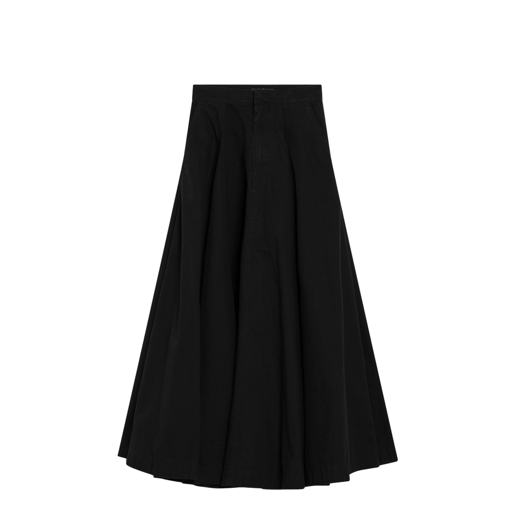 Godet Maxi Skirt in Black
