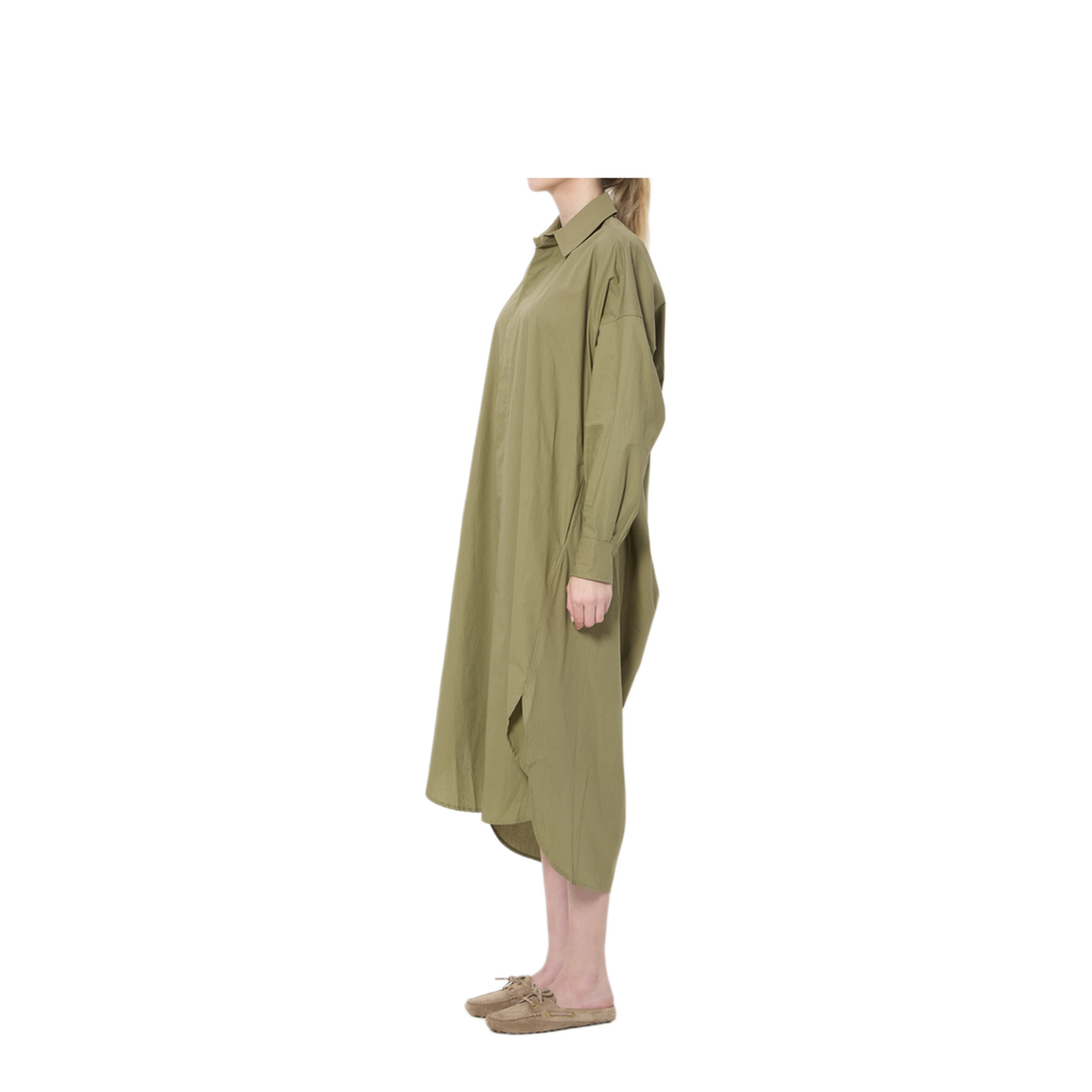 MAYFEYR - The Frankie Shop - Bloom Organic Cotton Shirt Dress - SDFS22067408OLIVE