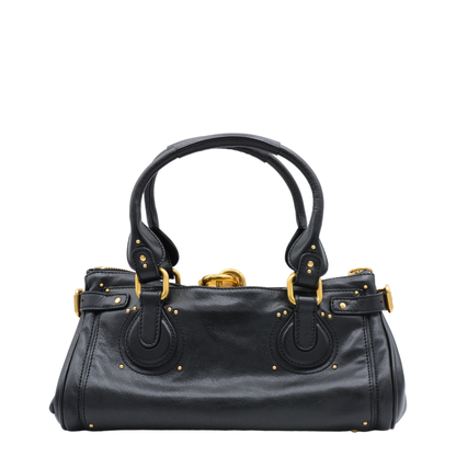 Paddington Grained Leather Handbag - Black