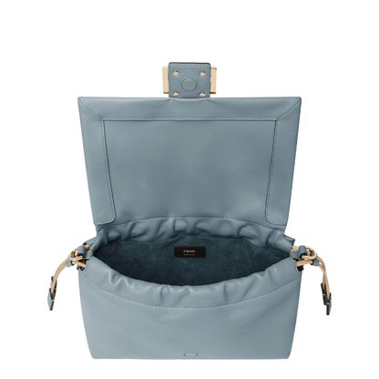 Mamma Baguette Medium Leather Shoulder Bag - Light Blue