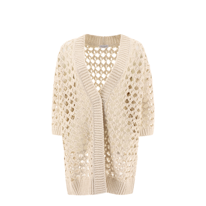 Juta and Cotton Mesh Cardigan