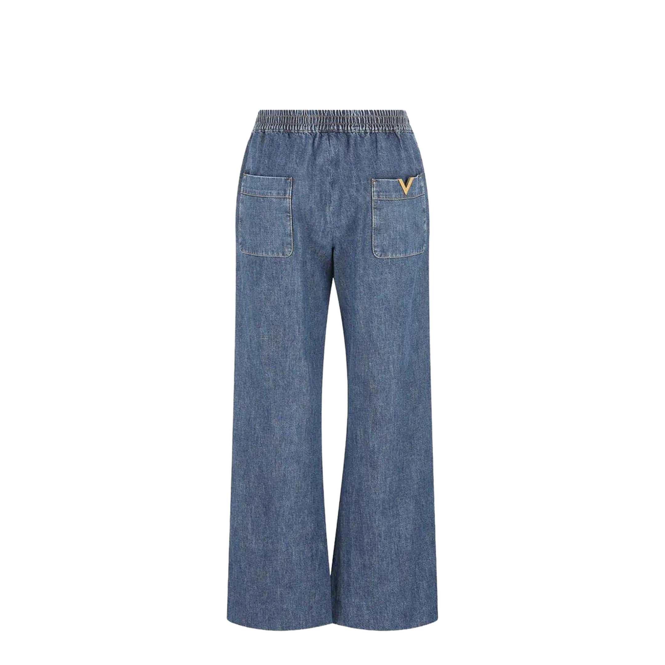 Tassel-Detail Wide-Leg Jeans
