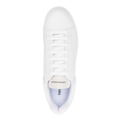 Logo Leather Sneakers - White