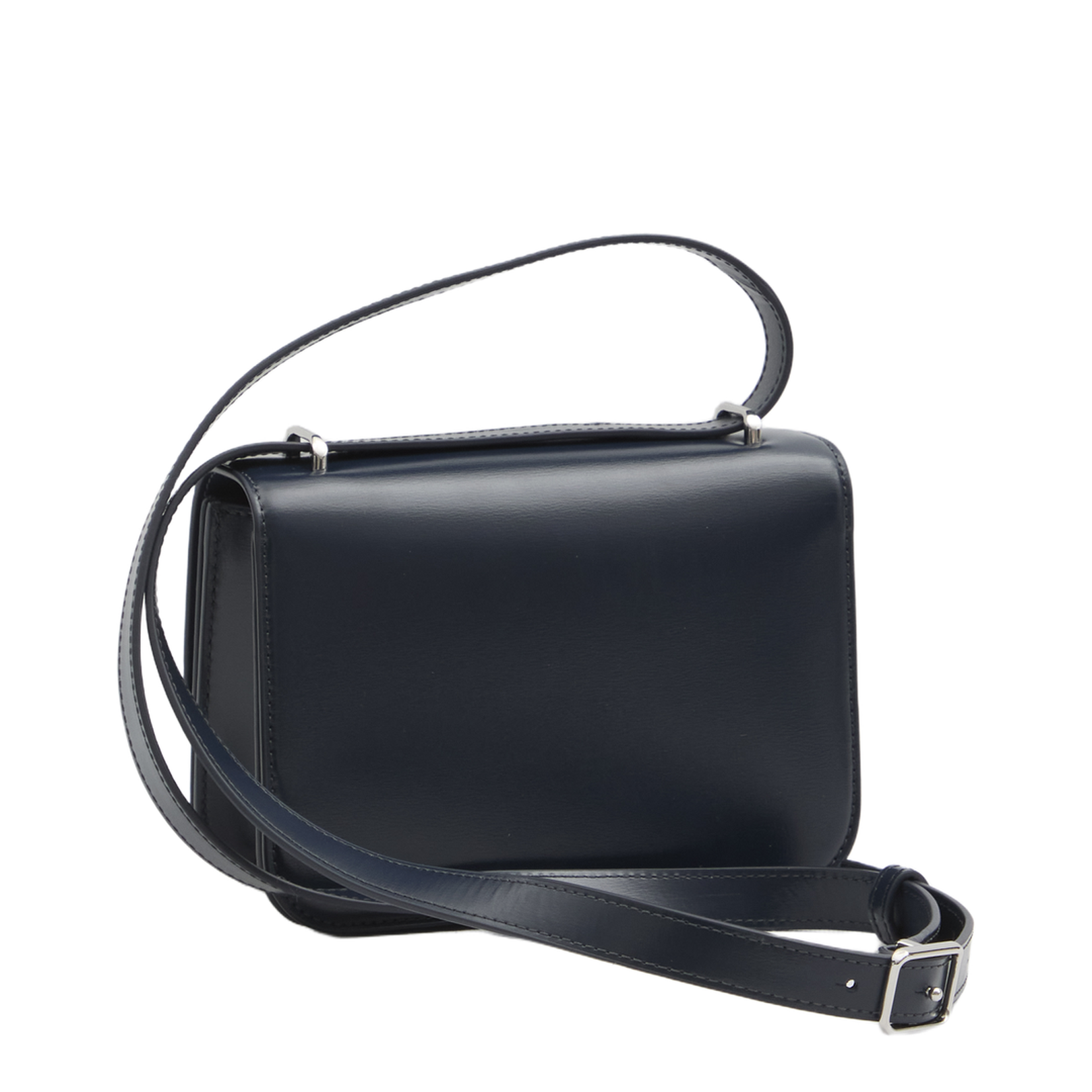 Navy Blue Leather Small Eleanor Crossbody Bag