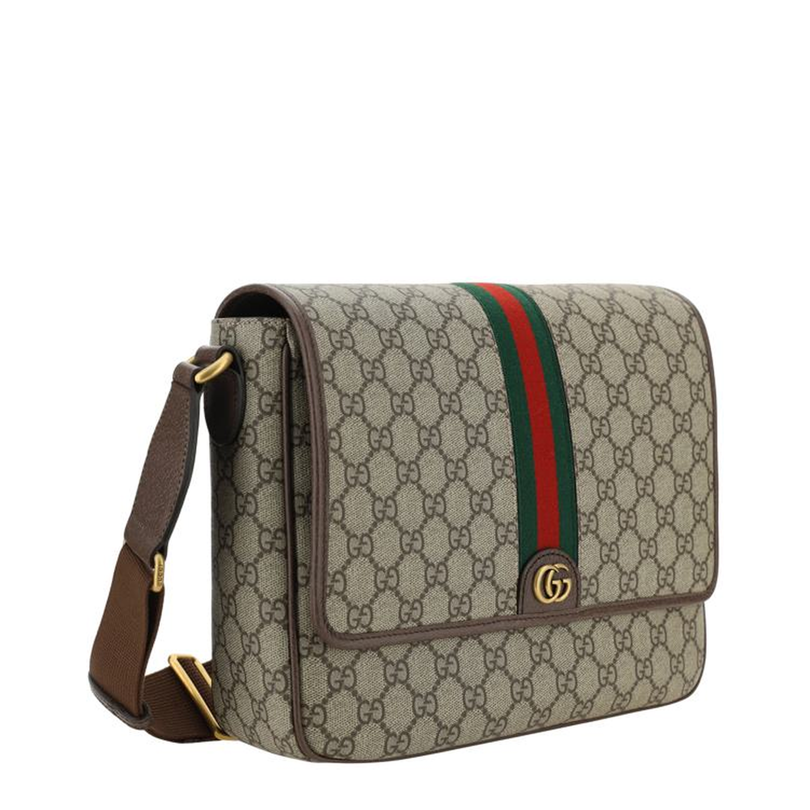 Ophidia Medium Canvas Shoulder Bag - Gray
