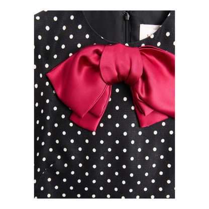 Black Polka Dot Print Dress