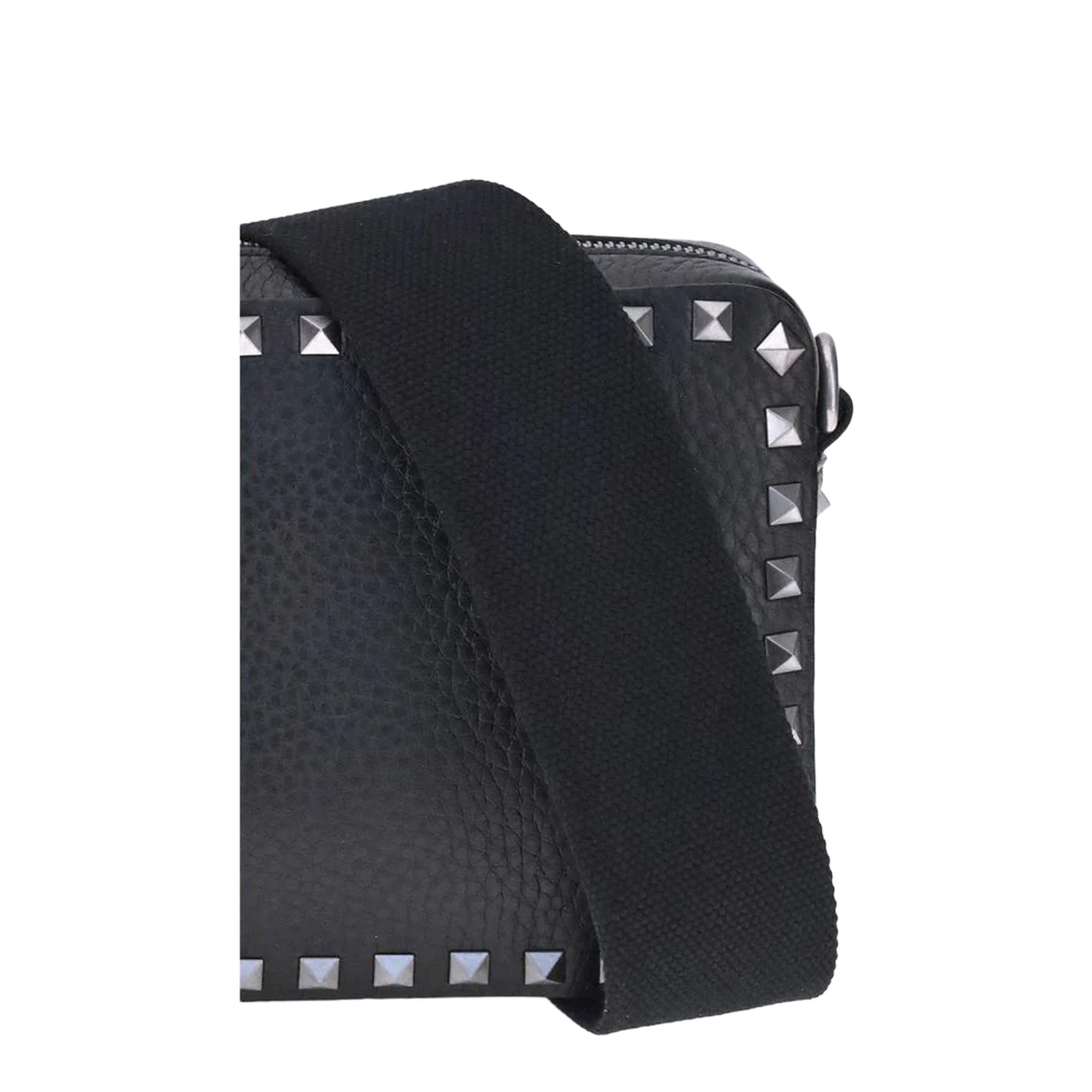 Grained Leather Rockstud Shoulder Bag