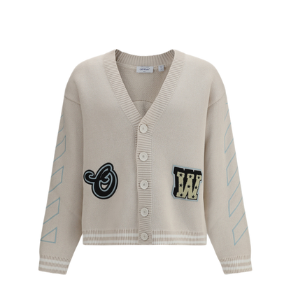 MAYFEYR - Off-White - Star Logo Diagonal Varsity Cardigan - 44MHB019S26K0011101010