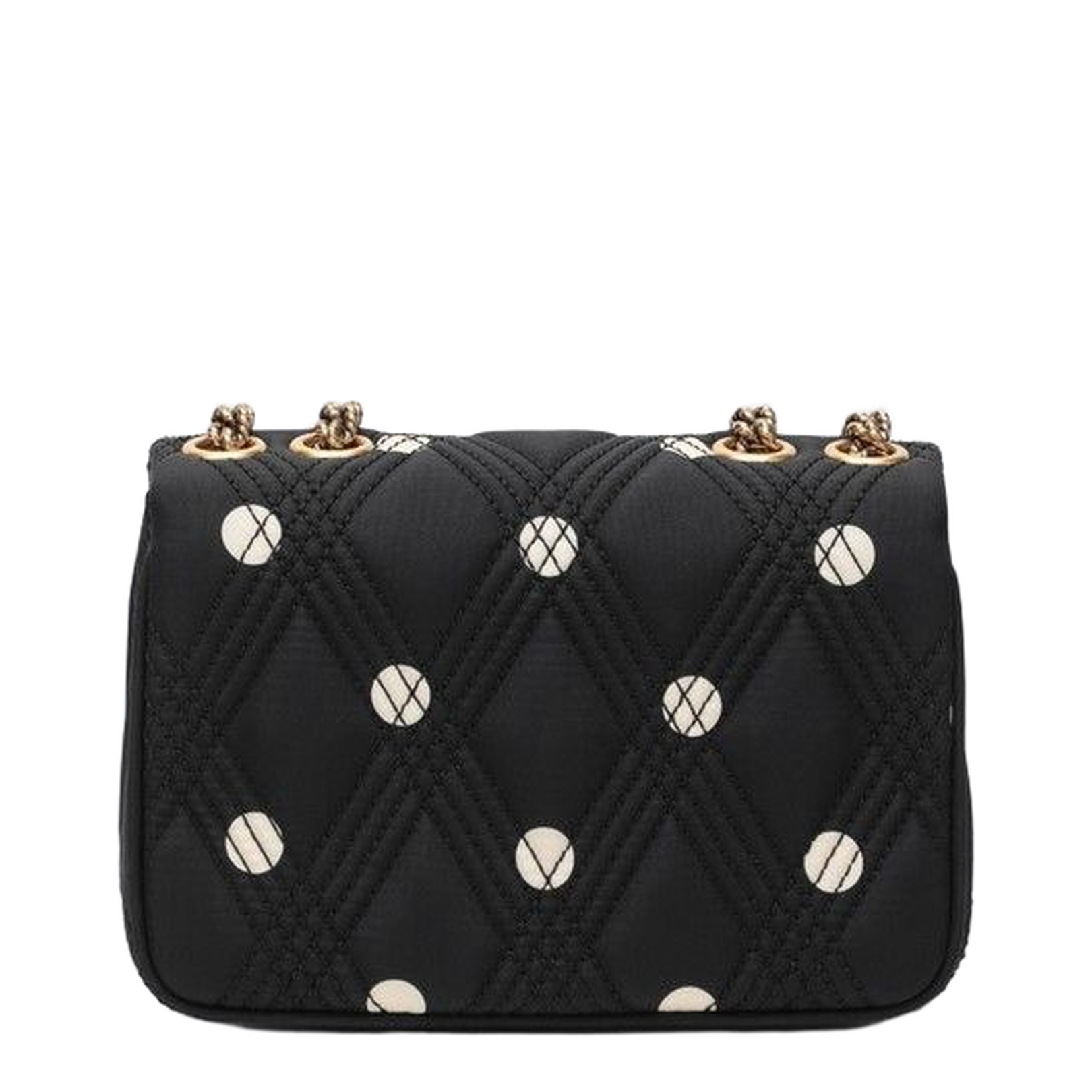 Black Quiltie 67 Bag with Ivory Polka Dots