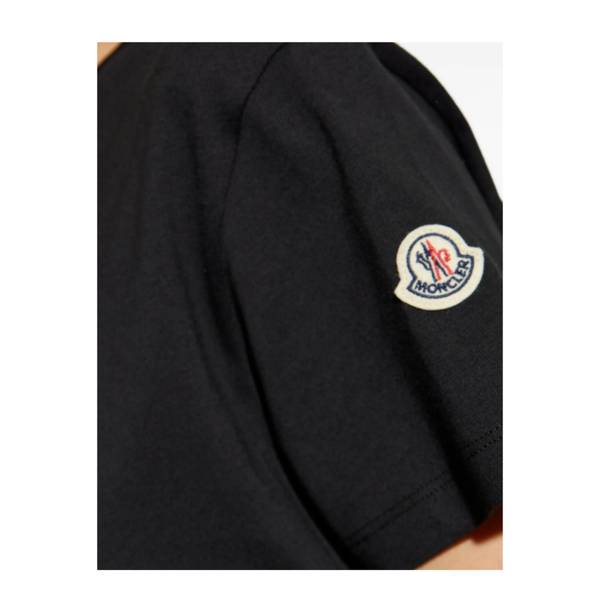 Black Embroidered Tonal Logo Cotton T-Shirt