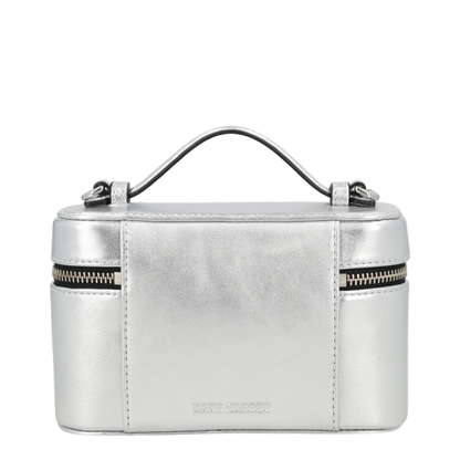 Scene Smooth Metallic Leather Vanity Bag - Silver