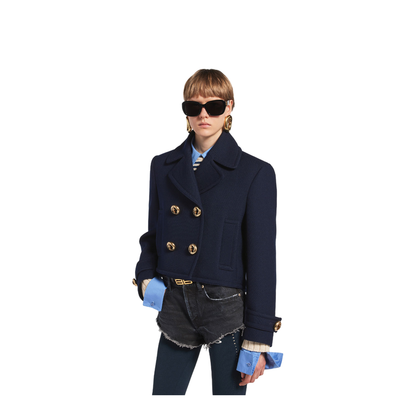 MAYFEYR - Balenciaga - Cropped Peacoat In Textured Wool - A002D7TUU16