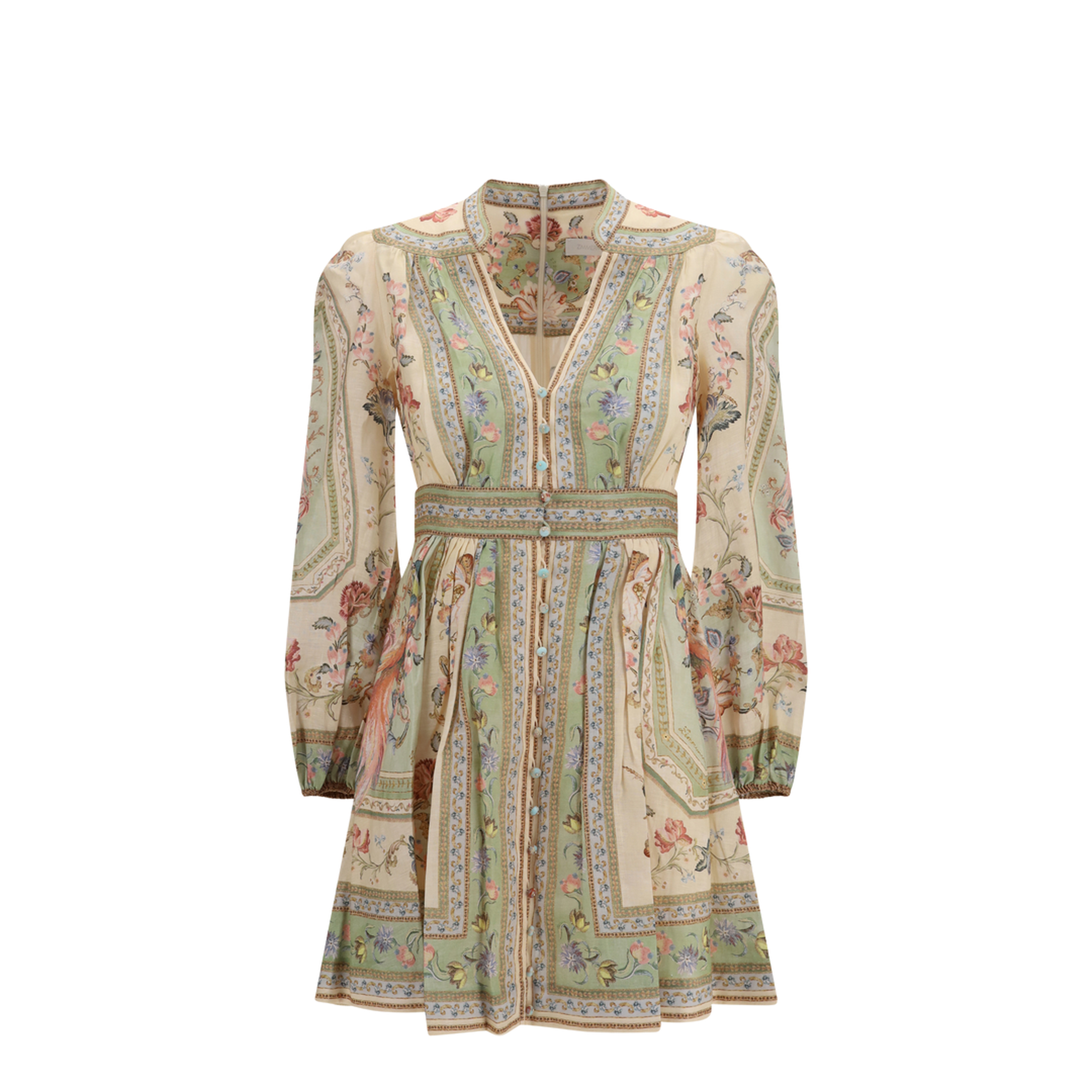 zimmermann short floral dress Zimmermann Belted Mini Dress 0 US 4 Linen Short Sleeve Floral Button  ShirtDress