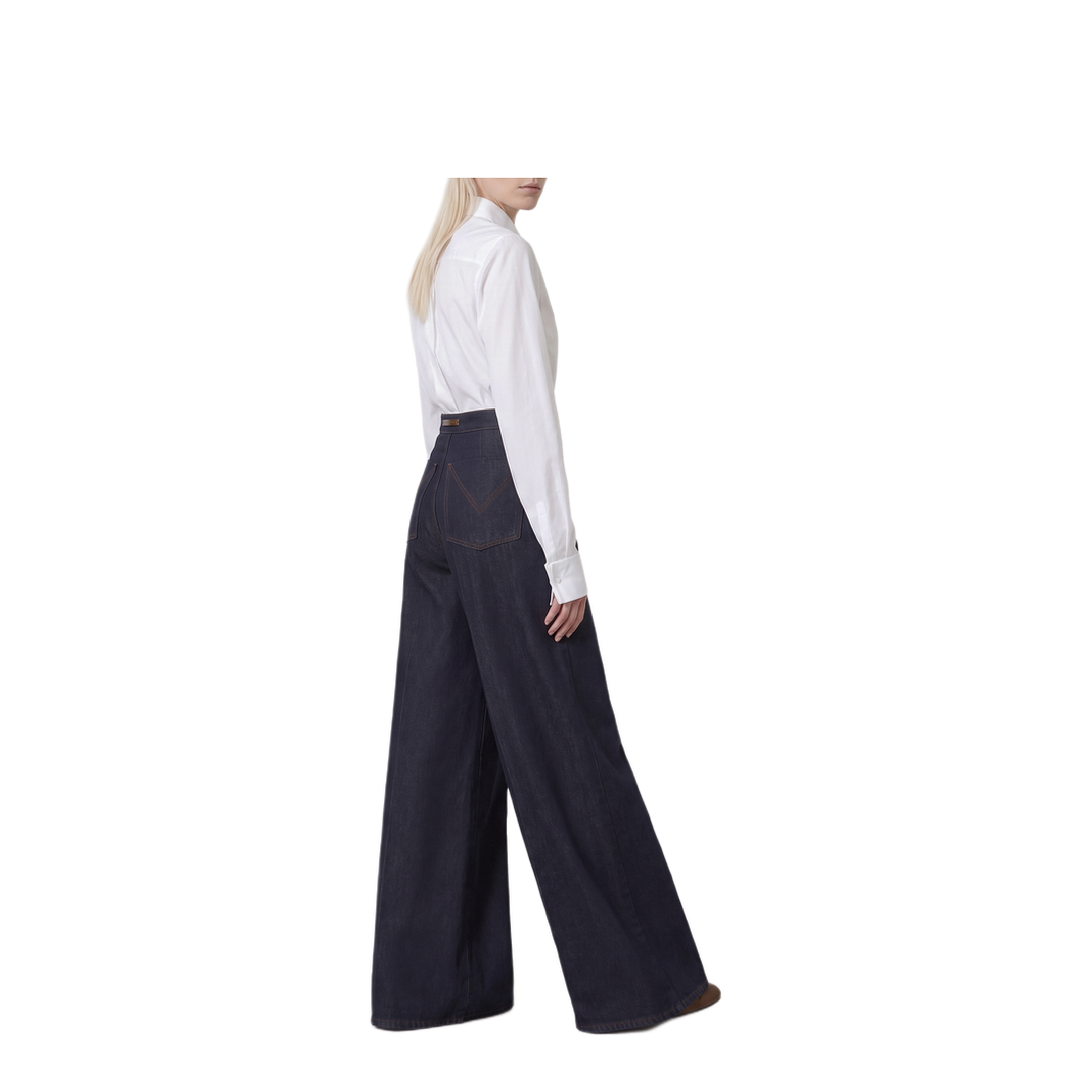 MAYFEYR - Max Mara - Wide Leg Denim-Effect Quatto Trousers - 262113603260010564001