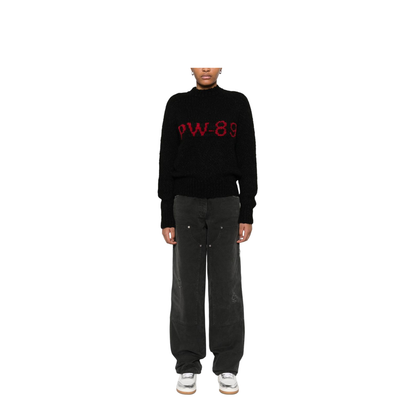 Distressed Black Cotton Jeans with Front Patches
