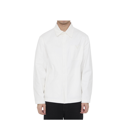 White V Logo Detail Shirt in Cotton Blend