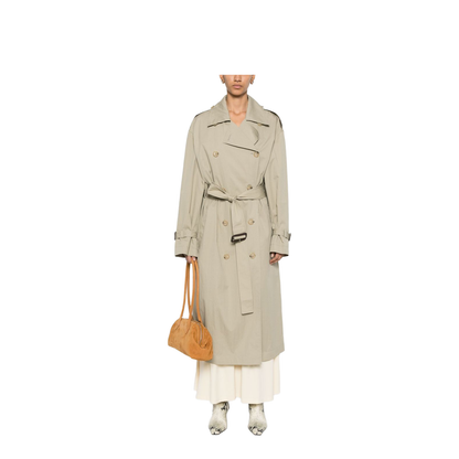 Beige Double-Breasted Trench Coat