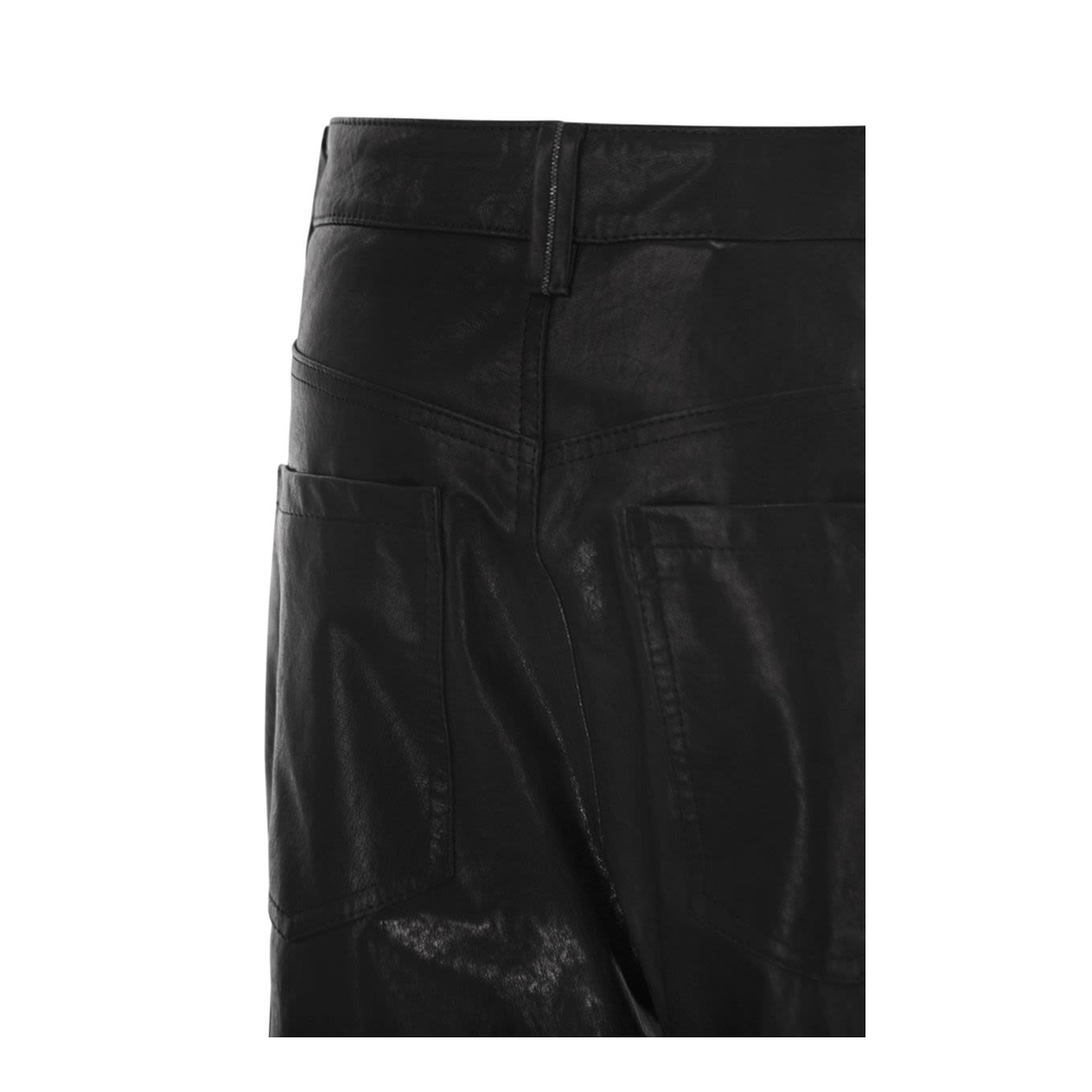 Wide Five-Pocket Trousers in Smooth Nappa Leather