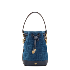 Mon Tresor Mini FF Denim Bucket Bag - Blue