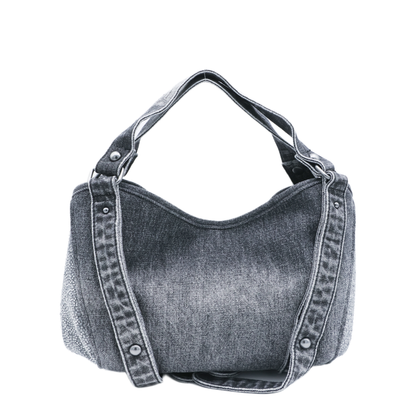 D One Small Crystal Solarised Denim Handbags - Black