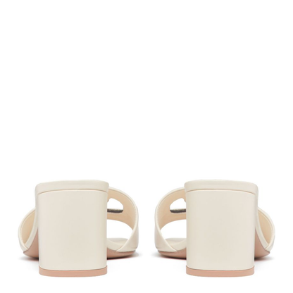 VLogo Cut-Out Leather Mules