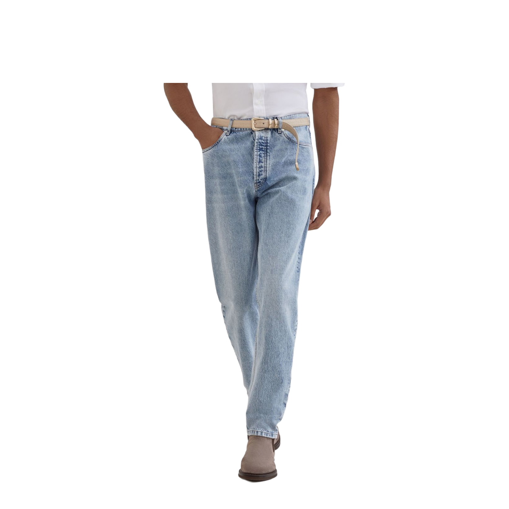Iconic Fit Five-Pocket Trousers in Light Blue Denim