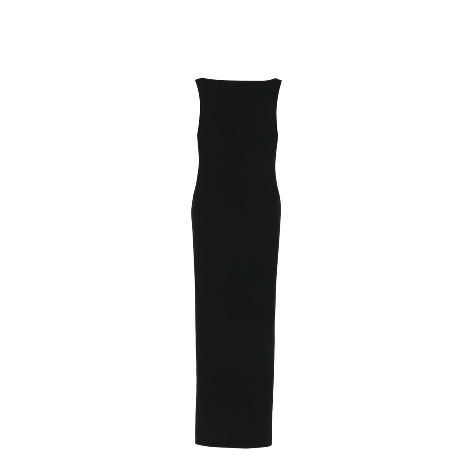 Black Boat Neck Sleeveless Maxi Dress
