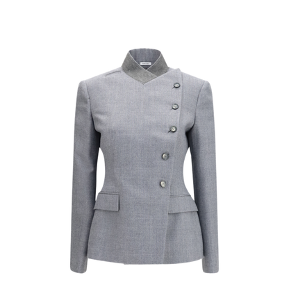MAYFEYR - Alexander Mcqueen - Pinstripe Wool Jacket With Crossed Lapels - A00755QJAGL1015
