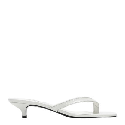 MAYFEYR - Toteme - White Leather Heeled Thong Sandals - 253WAS1010LE0076059
