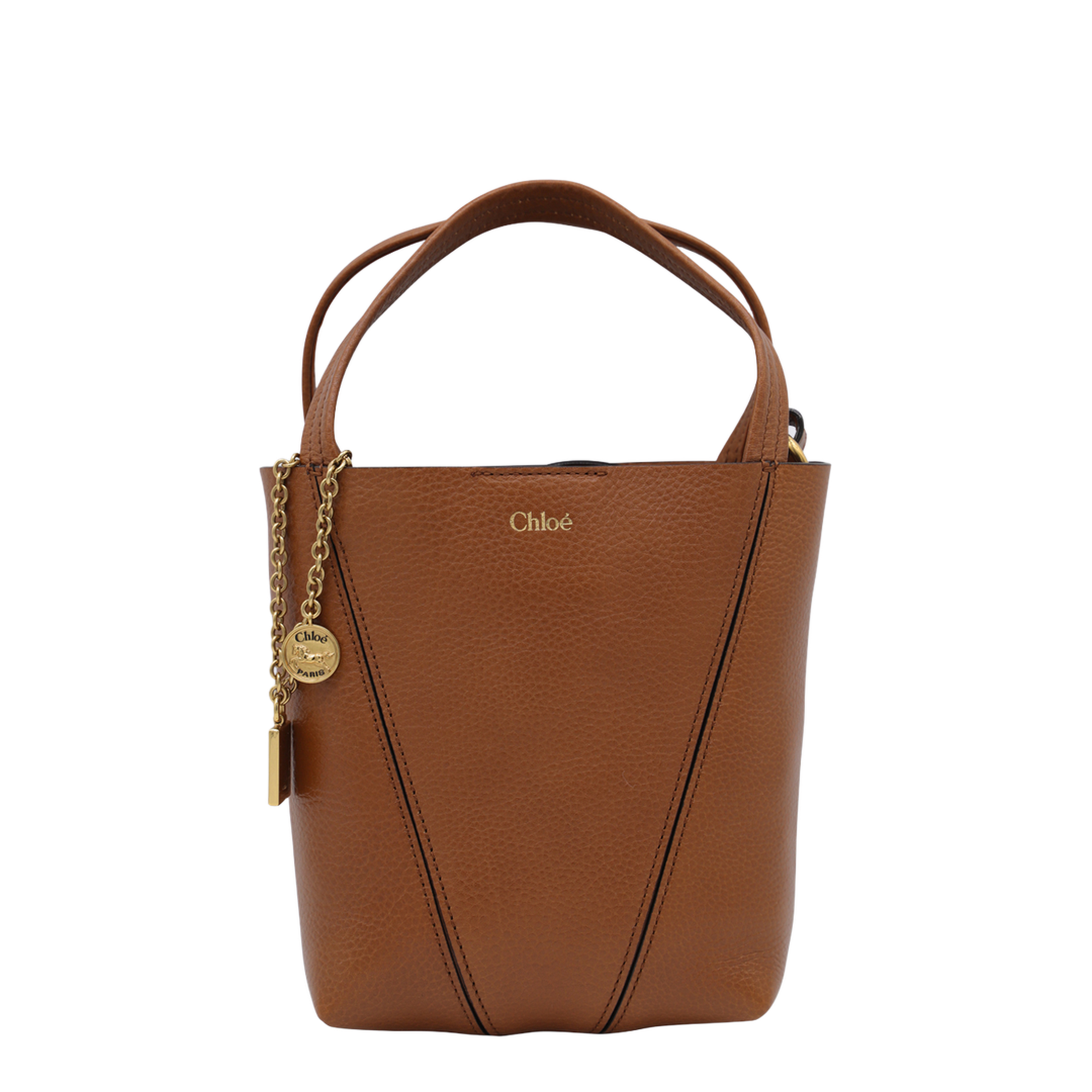 Small Spin Tote Bag in Grained Leather