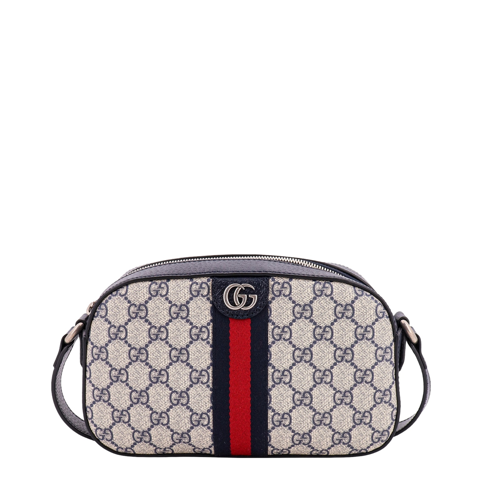 Ophidia Small Canvas Crossbody Bag - Gray