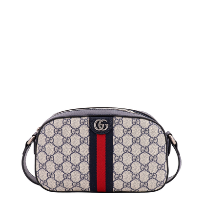 Ophidia Small Canvas Crossbody Bag - Gray
