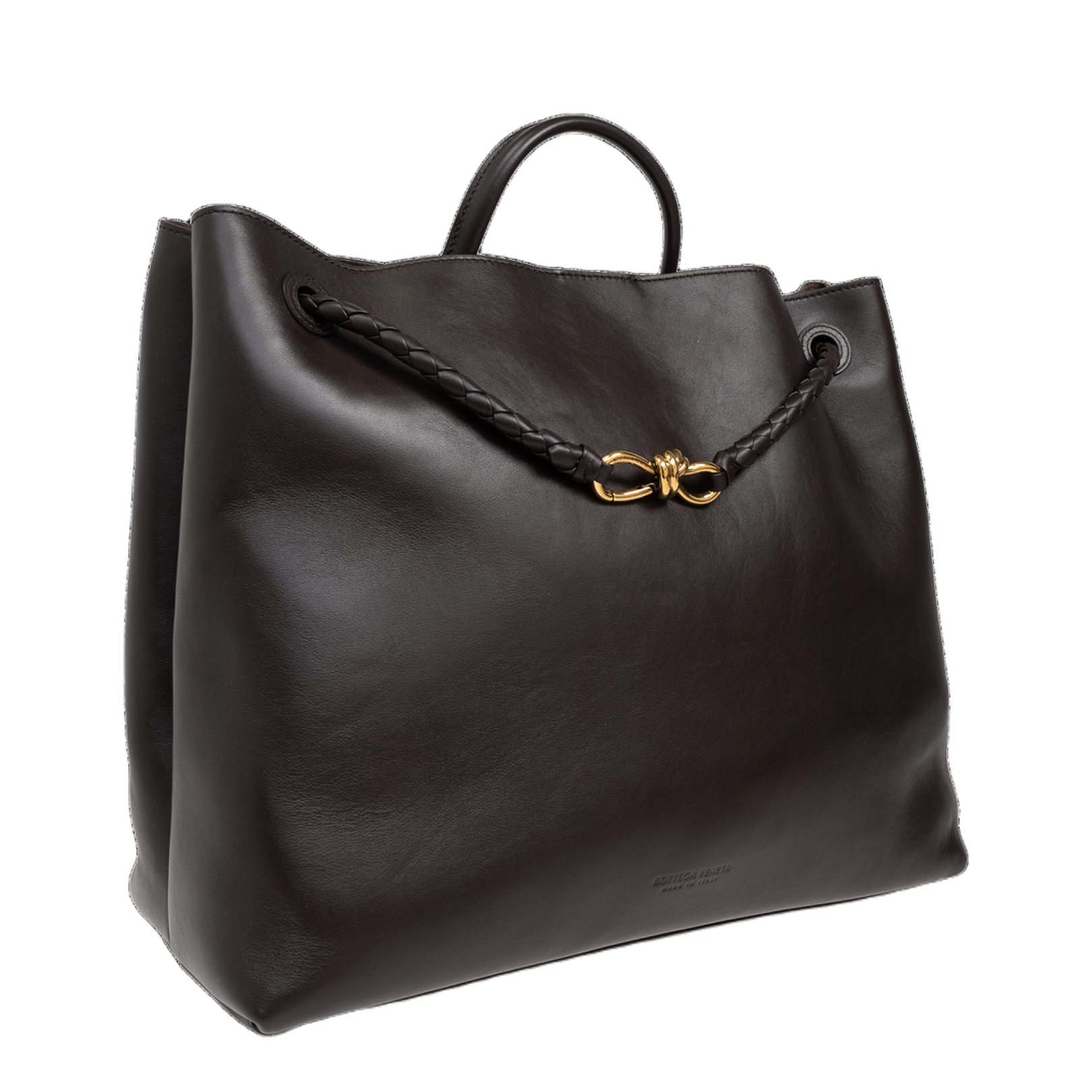 Dark Brown Leather Big Andiamo Handbag
