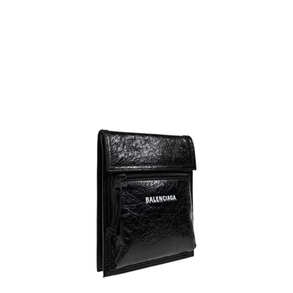 MAYFEYR - Balenciaga - Black Leather Explorer Crossbody Bag - 6559821VG7X1090