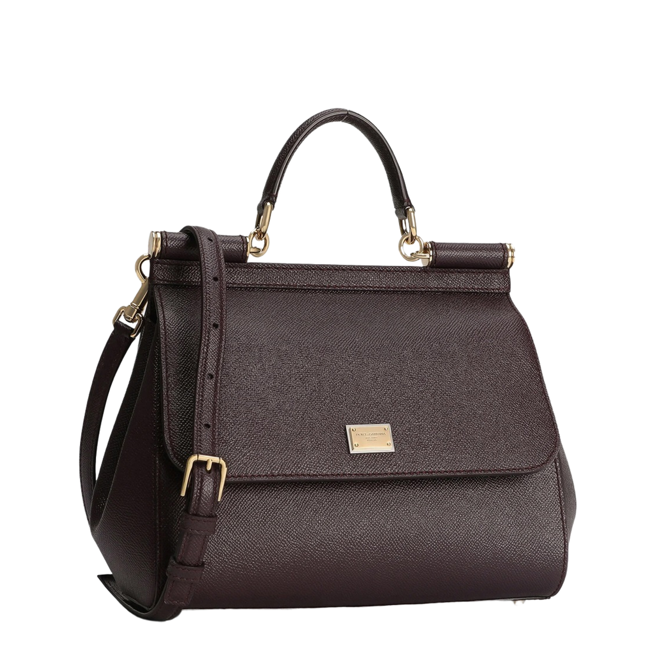 Sicily Large Calfskin Handbag - Bordeaux